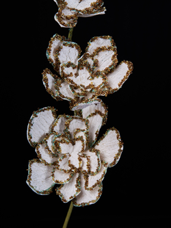 Цветок 18х61см ChristmasDeLuxe бирюзовый с серебром