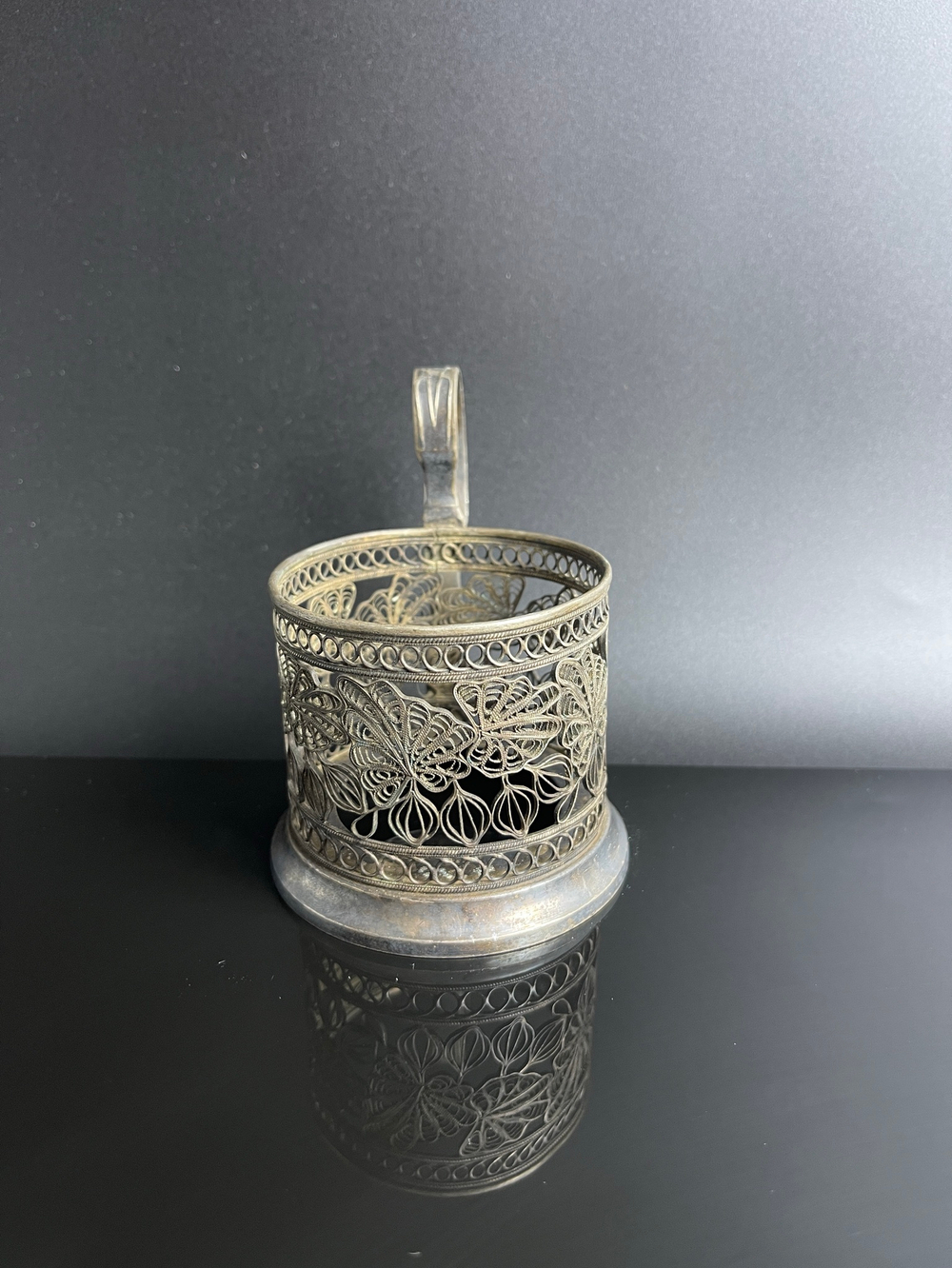 Подстаканник клеймо КХИ мельхиор винтажный СССР . Скань. 1960-1990 гг