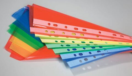 Файл с перфорацией А4+ премиум / 0,03мм / 50 шт/уп. цветные, АССОРТИ, глянцевые