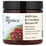 Sky Organics, 100% необработанное и нерафинированное масло батаны для питания волос и кожи головы, 118 мл (4 жидк. Унции)