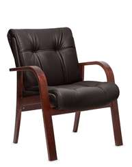Кресло для посетителей Paris D коричневая кожа