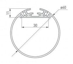 Короб подвесной 6063 TUBE 60 0213702