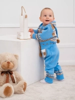 Вязаный комбинезон для новорожденных и малышей на молнии