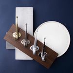 Крючок мебельный двухрожковый, матовый хром