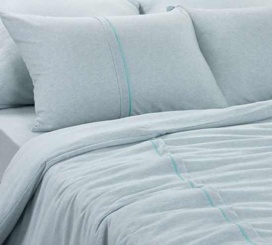 Двуспальный комплект постельного белья Васильковый трикотаж