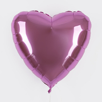 F Шар Сердце 18''/46 см, светло розовый Металлик Pink (БГ-15)