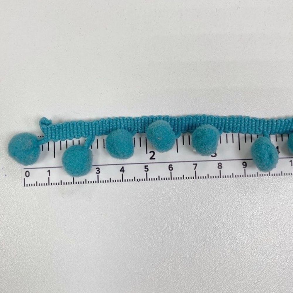 Тесьма с помпонами, цвет Морской