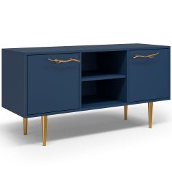 Тумба под ТВ Арт Колор matte 117см Стайл Голд Королевский синий матовый