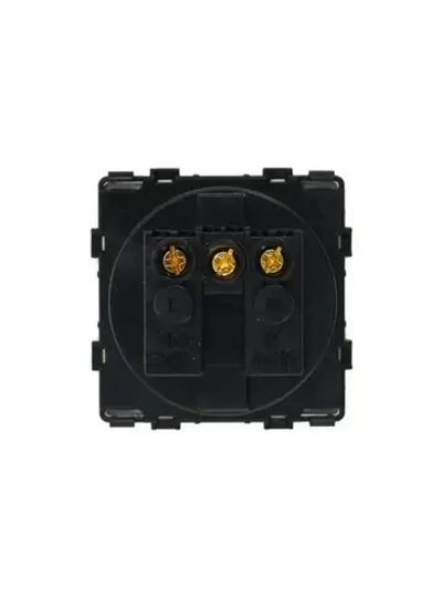 Механизм розетки KLUST Basic с заземлением, со шторками, золотой