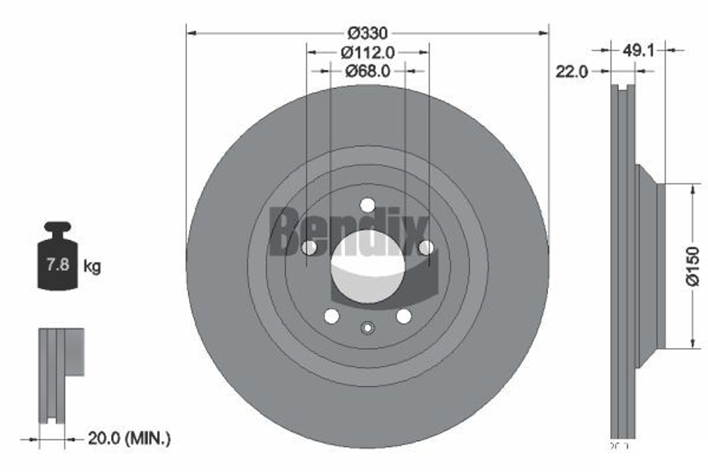 BENDIX Braking - BDS1655-BEN - Brake Disc