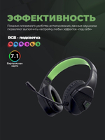 Наушники HARPER Gaming Raster GHS-X15 черный-зеленый