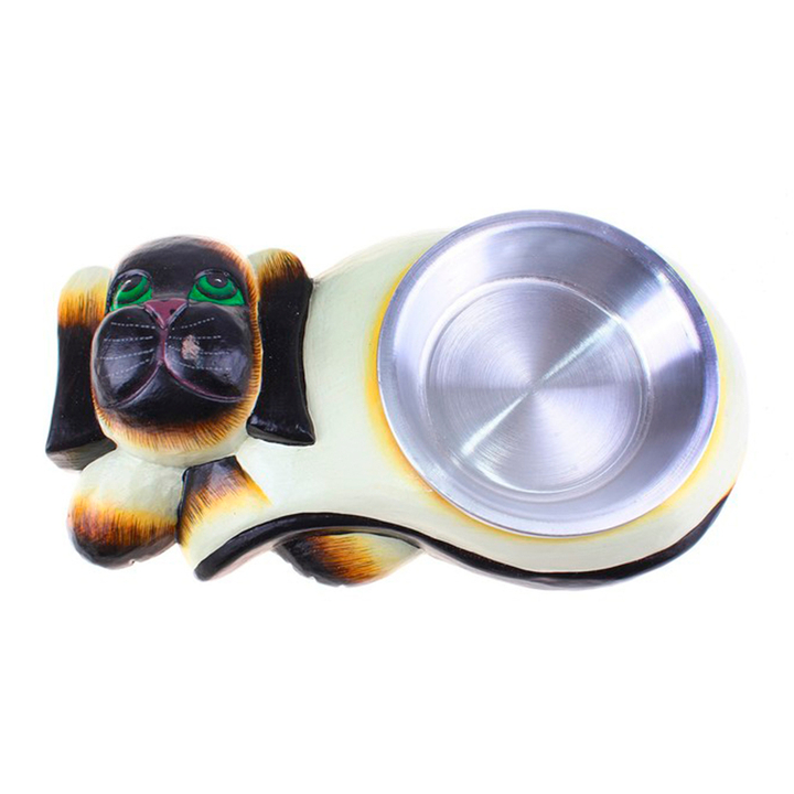 Кормушка для животных "Собака", одинарная, дерево акации