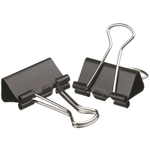 Зажимы для бумаг BASY, 41 мм, черные, (12 шт)