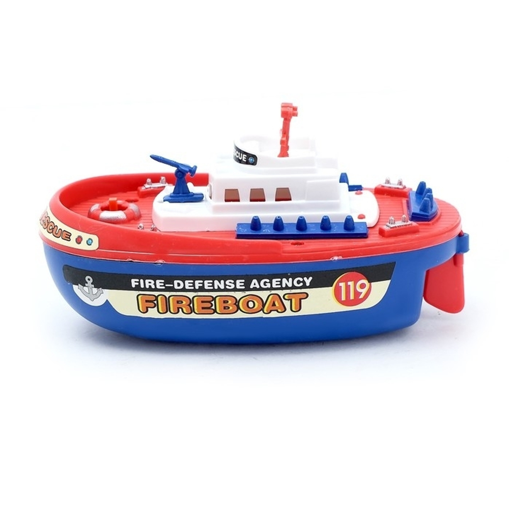 357376 Детский корабль «Пожарная лодка», работает от батареек, брызгает водой