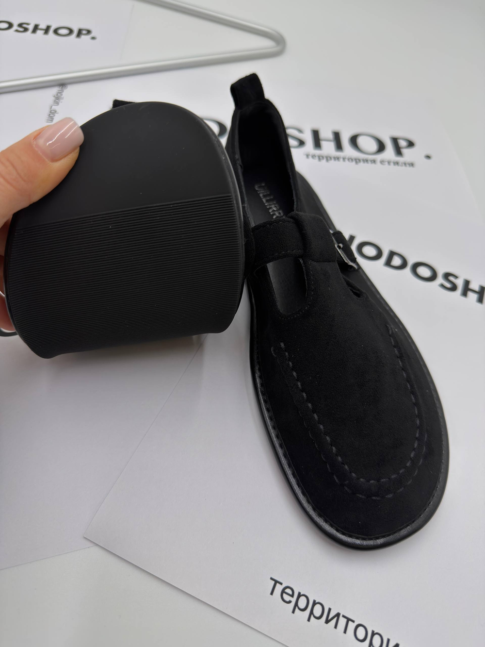 Туфли женские экокожа арт. 449-1 цвет "чёрный"