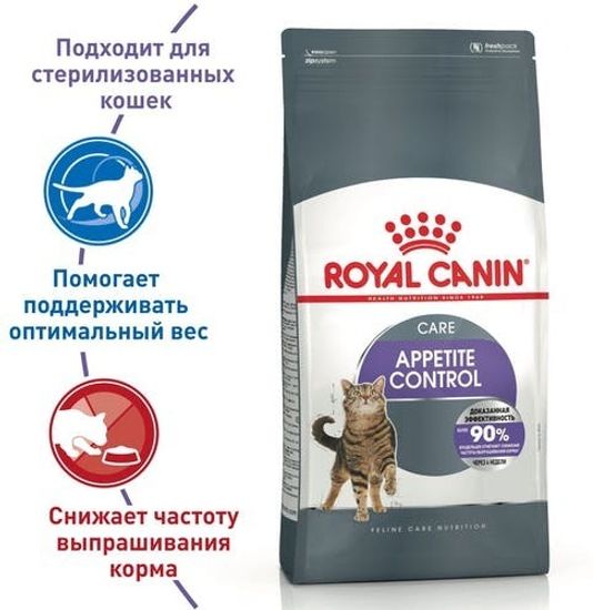Royal Canin Appetite Control Care для стерилизованных взрослых кошек и кастрированных котов выпрашивающих пищу