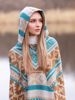 Пончо женское шерстяное с орнаментом