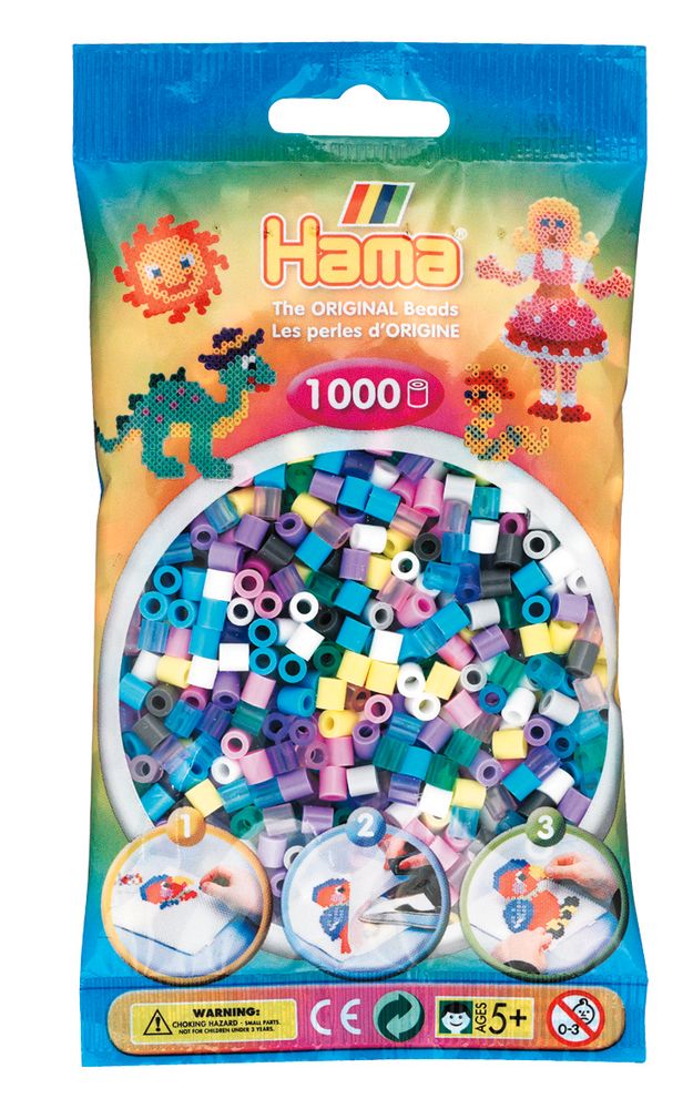Hama Бусинки для термомозаики Midi микс, 1000 шт. (207-69)