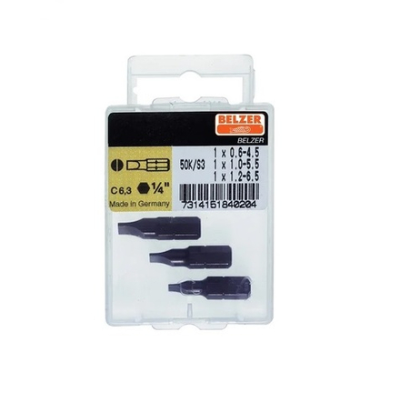 Набор бит 1/4" шлицевых 3 шт., BAHCO (Швеция)