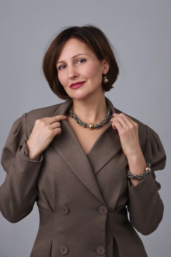 Браслет Византия биколор: золото и графит с карамельной плоской жемчужиной