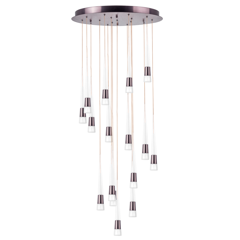 757161 Люстра CONE LED 80W 4480LM КОФЕЙНЫЙ/БЕЛЫЙ/ПРОЗРАЧНЫЙ 3000K