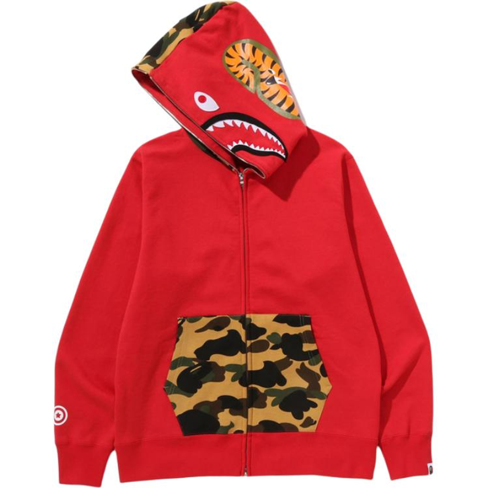A Bathing Ape Bathing Ape Sweatshirts Cotton Moderate No Fleece Lined Regular Zip Closure 0zxswmx05151p красный