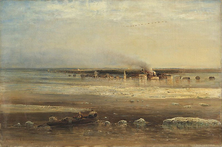 "Разлив Волги под Ярославлем", Саврасов А. К., картина для интерьера (репродукция)