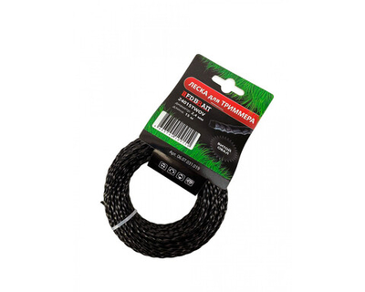 Леска 2,4 мм 15 м Brait витой овал чёрная 06.07.028.019