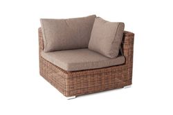 "Лунго" трансформирующийся диван из искусственного ротанга, цвет коричневый