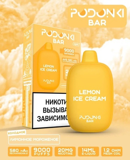 Podonki bar 9000 Лимонное мороженое 9000 затяжек 20мг (2%)