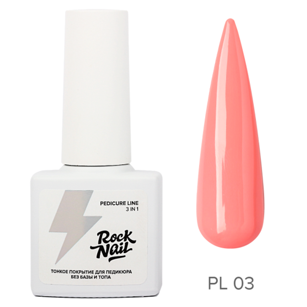 RockNail Однофазный Гель-лак Pedicure Line 03 No Heels No Problem, 6 мл