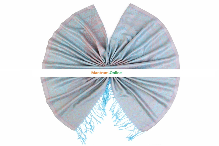 Палантин материал Вискозное волокно (Modal) цвет постельный голубой хамелеон 180х70 см.