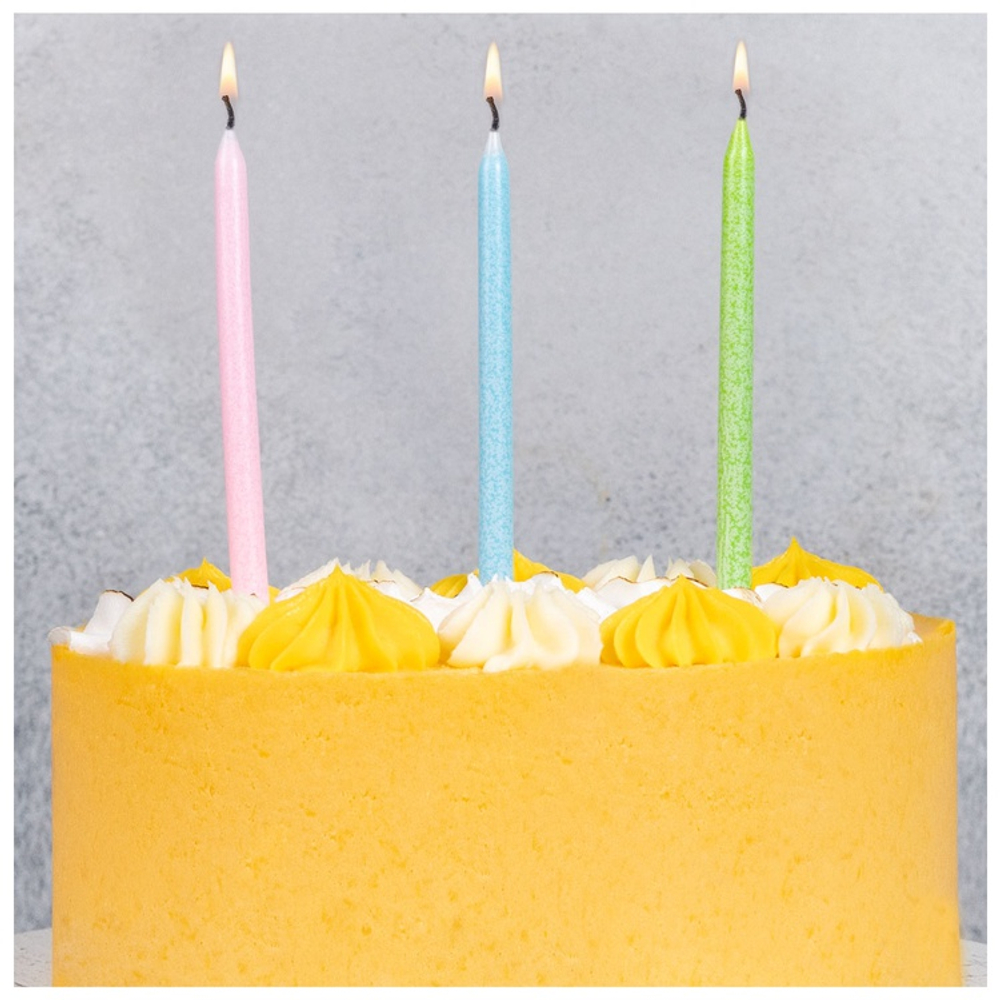 Свечи для торта 13 см пастель, 12 шт