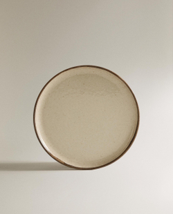 Zara Home тарелка десертная из каменной керамики, цвет бежевый, 22.2 см