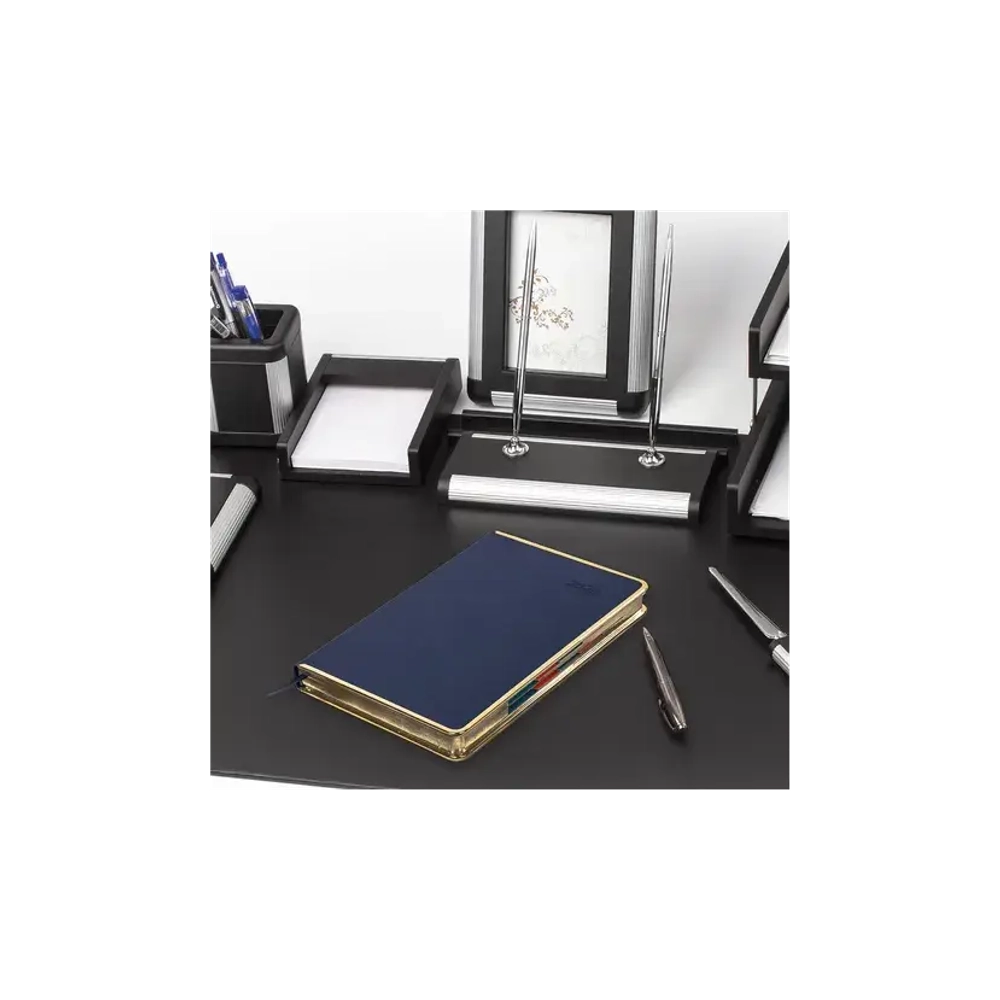 Ежедневник датированный 2026 А5 148х218 мм, GALANT "Infinity Gold", под кожу, темно-синий, 117503