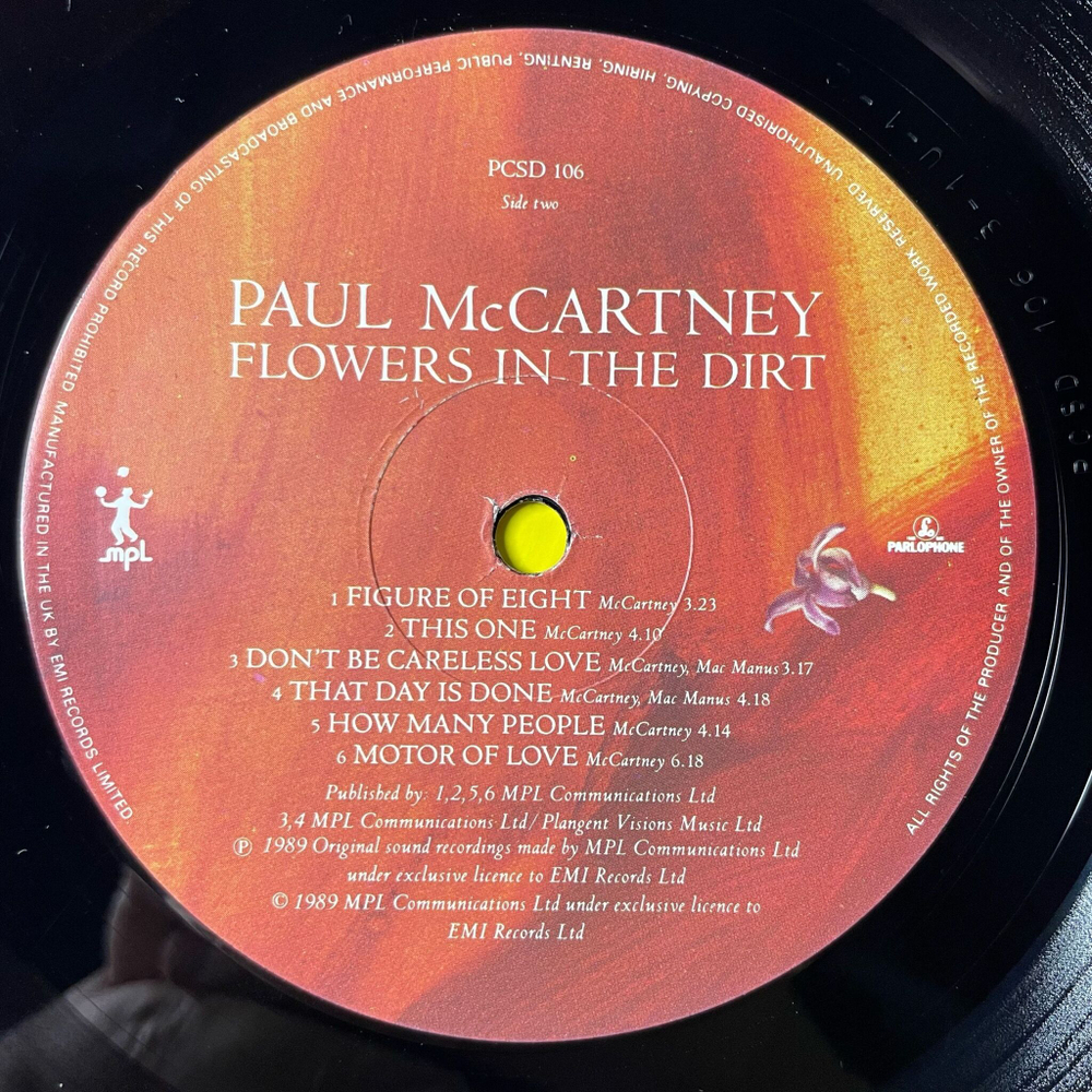 Винтажная виниловая пластинка LP Paul McCartney Flowers In The Dirt (UK 1989)
