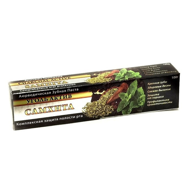Зубная паста Samhita Уголь Актив Charcoal Active 100 г