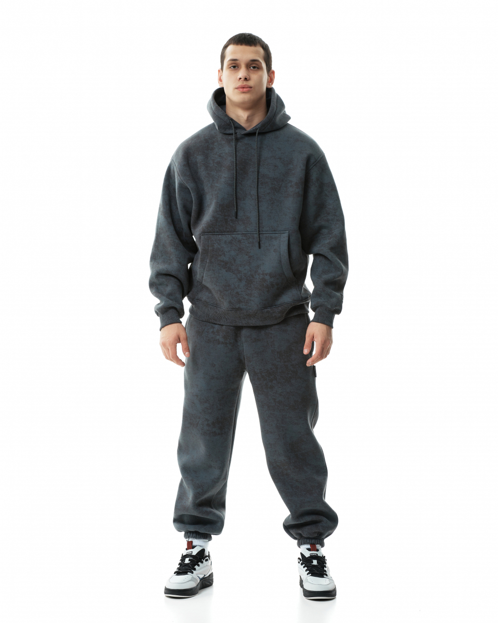 Штаны THE BAD FRIENDS Basic fit WRM графит Ш4 начес flecee винтаж
