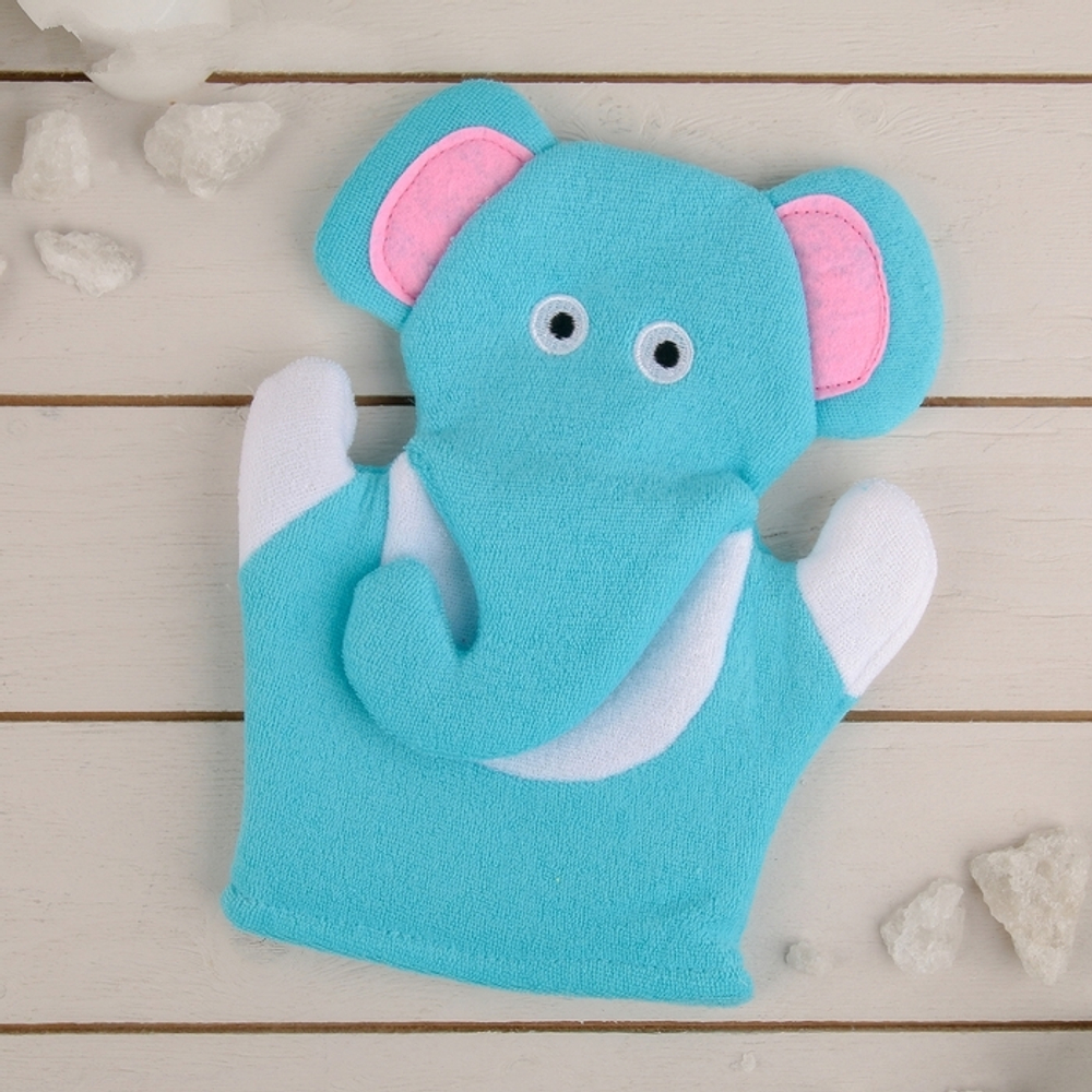 Мочалка-варежка детская 22 см "Слоник" 4097981