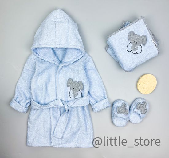 Банный комплект "Слоник" голубой