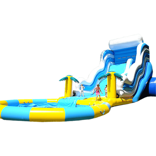 Надувной водный батут с бассейном «Пляжный оазис», 15*5.5*6.5 м