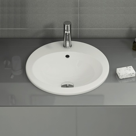 Раковина накладная Vitra S20 овальная 53 cм, c переливом, цвет белый (5468B003-0001)