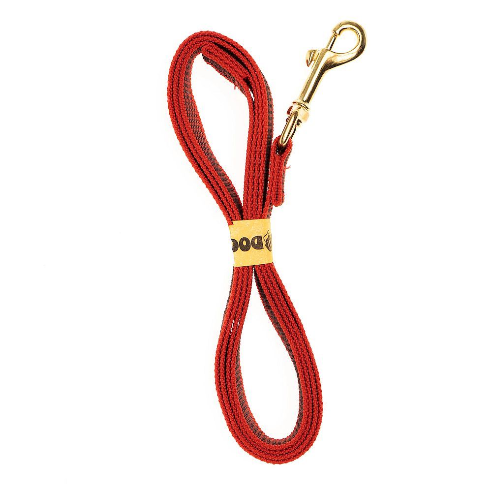 Поводок прорезиненный ADD DOG для собак, длина 1,5м, ширина 20мм, КРАСНЫЙ