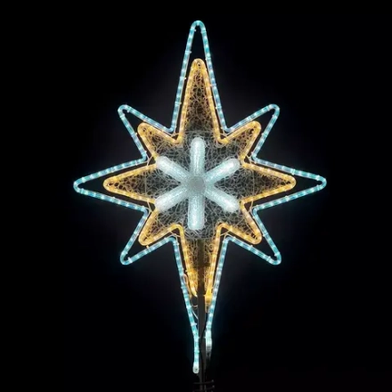 Светодиодная макушка Феерия 100 см., микс Белого и Тепло-Белого со снежинкой, 220В, LTC (LC-13200)