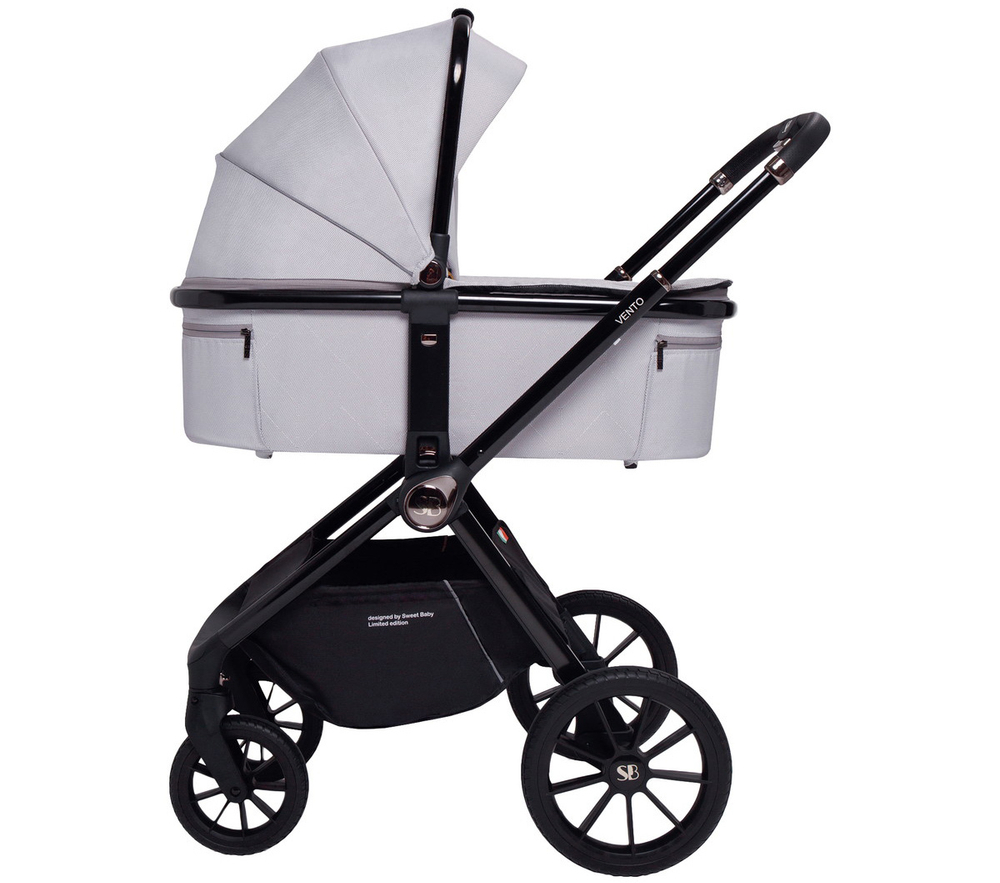 Детская коляска Sweet Baby Vento Black 3 в 1 Grey