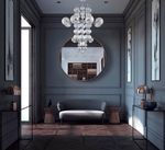 Потолочный светильник 8x60Вт E14, металл/стекло, хром/прозрачное стекло