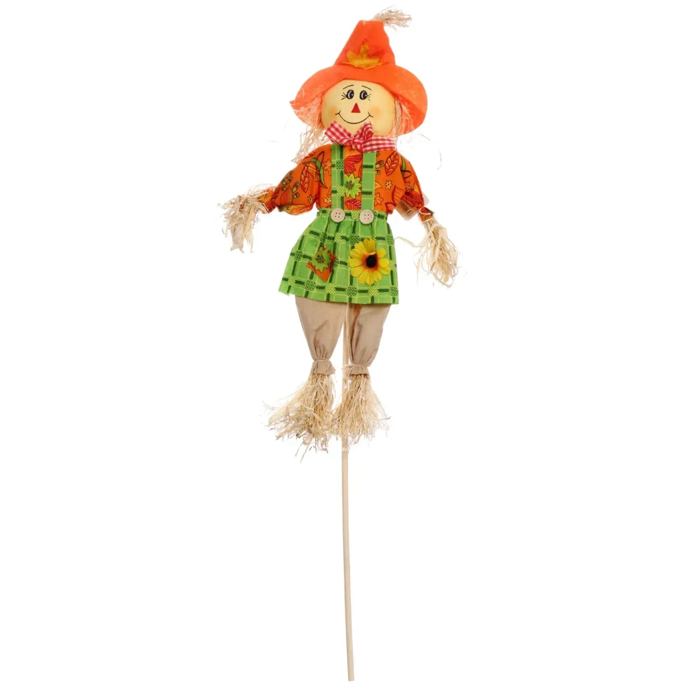 Фигура садовая «Пугало - Стелла» в оранжевой шляпе 55 (85) см ДоброСад