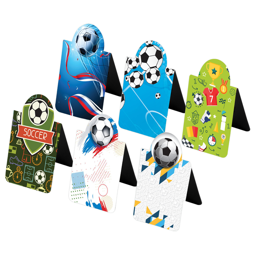 Закладки для книг МАГНИТНЫЕ c высечкой "FOOTBALL" набор 6 шт. 35х25 мм BRAUBERG (8 штук в упаковке)