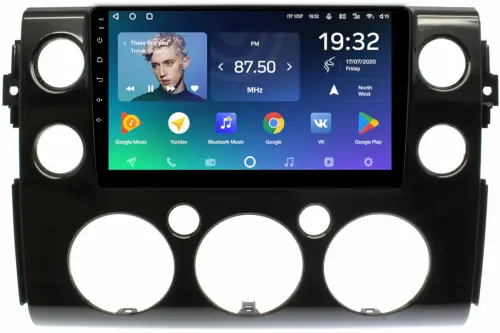 Магнитола для Toyota FJ Cruiser 2005-2022 (рамка черная) - Teyes CC2 PLUS монитор 9" QLED, Android 10, Быстрая, SIM-слот