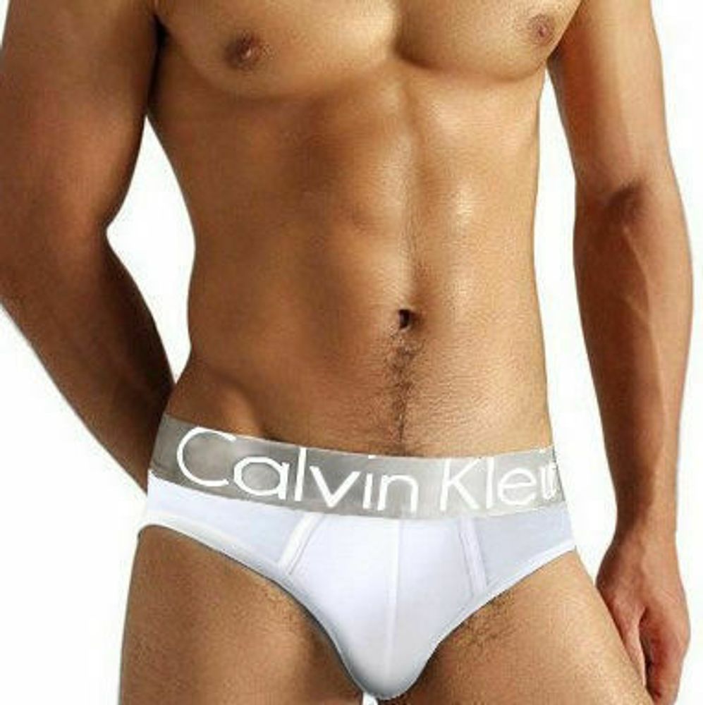 Мужские трусы брифы белые Calvin Klein Brief Steel White